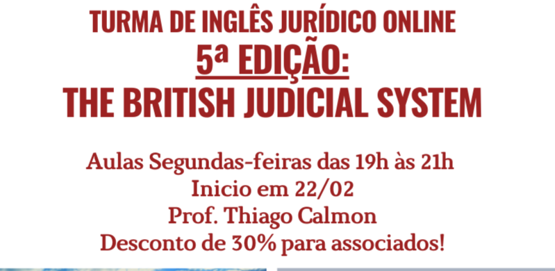 Abertas as inscrições da 5a Edição do curso de inglês jurídico para magistrados