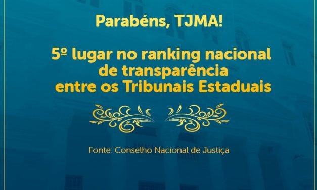TJMA alcança a 5ª posição no Ranking  de Transparência do CNJ entre os Tribunais Estaduais